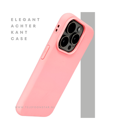 Lichtroze iPhone 15 Pro Hoesje – Zachte Siliconen Bescherming | Telefoonstar.nl