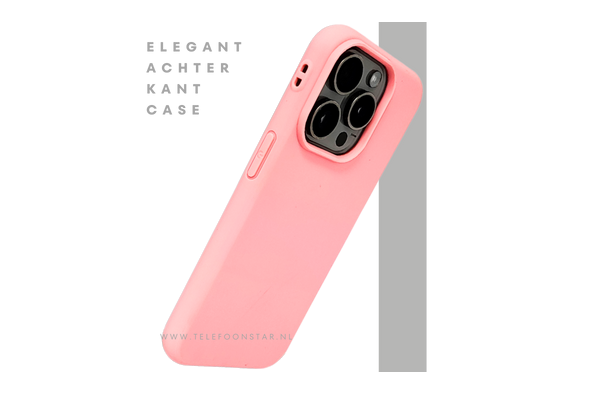 Lichtroze iPhone 15 Pro Hoesje – Zachte Siliconen Bescherming | Telefoonstar.nl