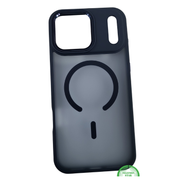 Dun Hoesje iPhone 17 Pro Max met Magnetische Ring – Transparant Zwart