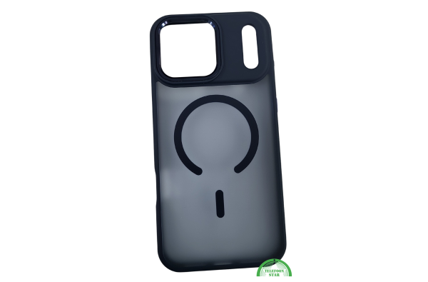 Dun Hoesje iPhone 17 Pro Max met Magnetische Ring – Transparant Zwart