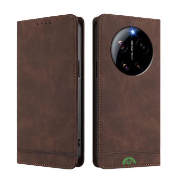 Hoesje voor Xiaomi 17 Ultra Bookcase BruinMagnetische sluiting