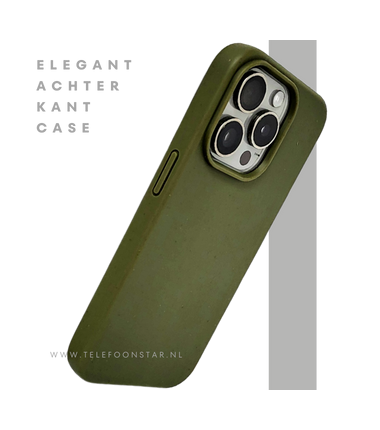 Donkergroen iPhone 15 Pro Hoesje – Natuurlijke Bescherming & Minimalistisch Design | Telefoonstar.nl