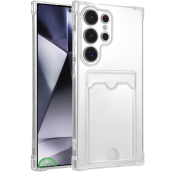 Transparant Hoesje voor Samsung S23 Ultra met Kaartvak, Praktisch, Slank & Shockproof