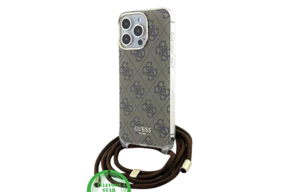 iPhone 15 Pro Max Hoesje Bruin met Verstelbaar Koord – Telefoonstar