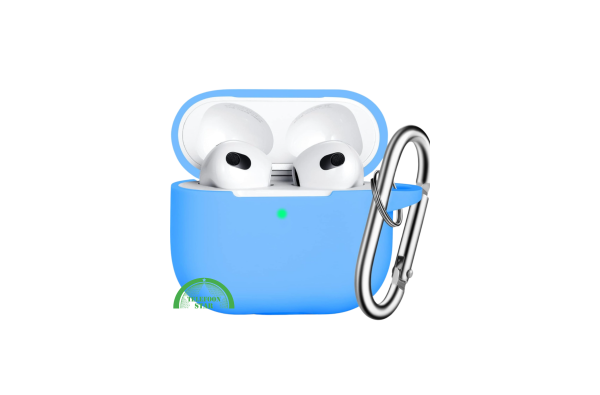 Blauw Siliconen Hoesje voor AirPods 3 met Karabijnhaak – Bescherming & Stijl |  Telefoonstar Ede