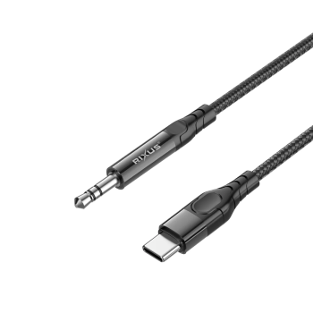 AUX Naar USB-C Gevlochten Audiokabel 120 CM Zwart