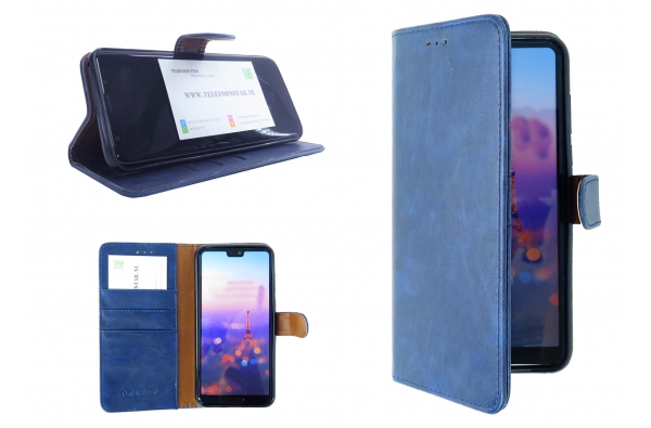 Samsung Galaxy A30 hoesje leer - blauw
