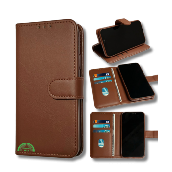 Hoesje voor Samsung Xcover 7 Bruin Bookcase Slim Leren met Pasjeshouder