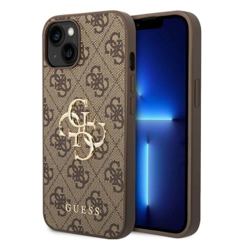 iPhone 15 Hardcase | Guess Gouden Logo | Backcover Bruin