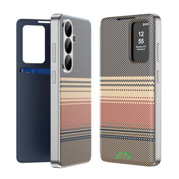 Samsung Galaxy S25 Hoesje Paars met Kaarthouder Smart View Bookcase Cover voor Optimale Bescherming