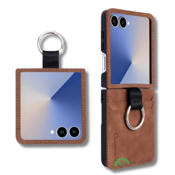 Samsung Galaxy Z Flip 7 Luxe Wallet Hoesje Bruin