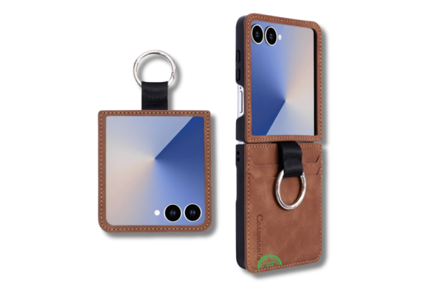Samsung Galaxy Z Flip 7 Luxe Wallet Hoesje Bruin