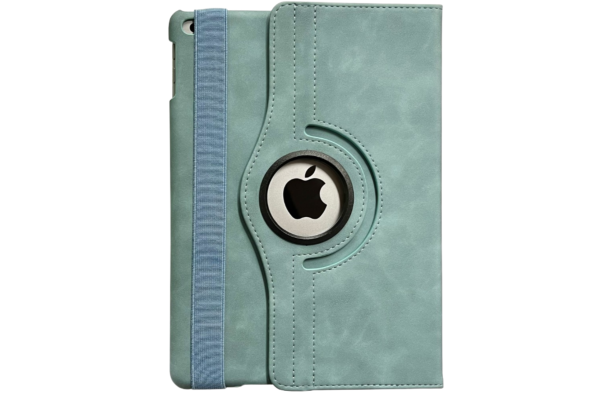 iPad 10.2 (2020) Su&eacute;dine 360&deg; Draaibare Bookcase Turquoise