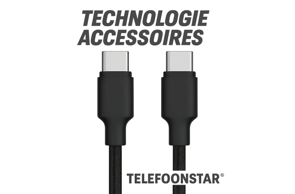 USB-C naar USB-C Snellaadkabel 0.5 Meter – Ultra Korte Kabel