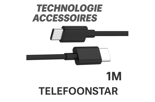 USB-C naar USB-C Laadkabel 1 Meter – Snelle Oplaadkabel