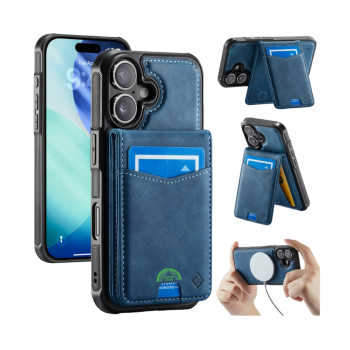 Hoesje voor iPhone 17 Blauw CM Detachable 2-in-1 Magnetic Card Holder Case