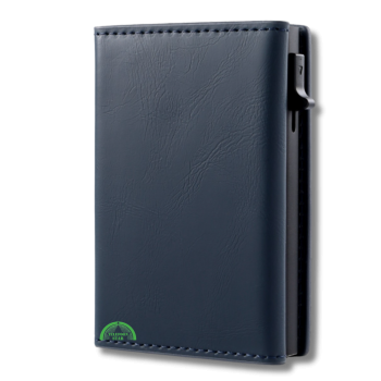 Mini Walle Blauw Kunstleer aluminium kaarthouder Bankpassen creditcards ID-kaarten