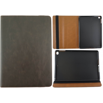 iPad 9,7 inch 2017 Premium Hoesje Origineel 100% Leer Donker Bruin