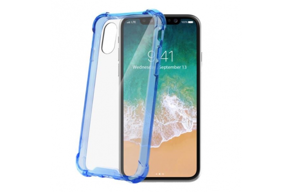 Celly Extra clear protection iPhone X Blauw