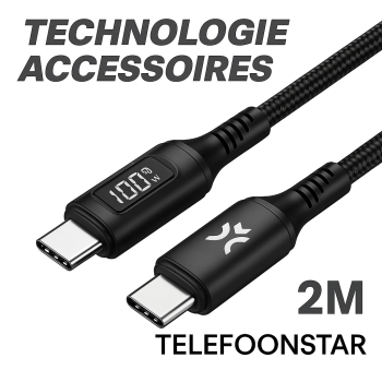 USB-C naar USB-C Oplaadkabel met LED Indicator – 2 Meter