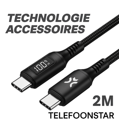 USB-C naar USB-C Oplaadkabel met LED Indicator – 2 Meter