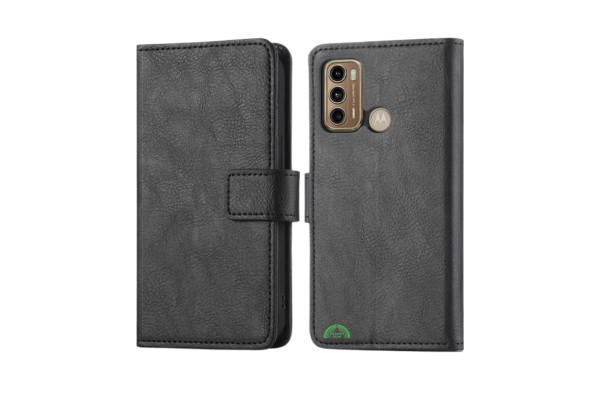 Bookcase Hoesje voor Motorola G60 Zwart met Magnetische Sluiting