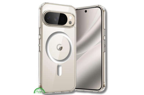 Hoesje Google Pixel 9 Pro XL Crystal Clear Case Met MagSafe Ring & Shockproof Hoeken