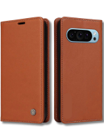 Hoesje Google Pixel 10 Pro Rood Lederen Look Met Pasjeshouder & Magnetische Sluiting