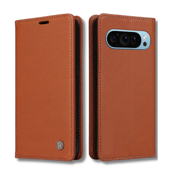 Hoesje Google Pixel 10 Pro Rood Lederen Look Met Pasjeshouder & Magnetische Sluiting