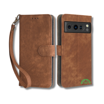 Google Pixel 8 Pro Bookcase Hoesje Bruin Leren Look Met Pasjeshouder