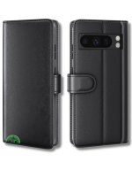 Google Pixel 8 Pro Bookcase Hoesje Zwart Leren Look Met Pasjeshouder
