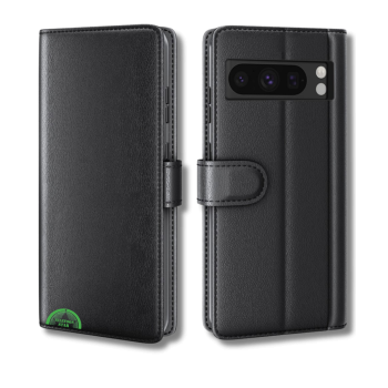Google Pixel 8 Pro Bookcase Hoesje Zwart Leren Look Met Pasjeshouder