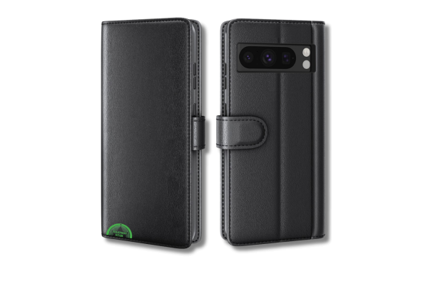 Google Pixel 8 Pro Bookcase Hoesje Zwart Leren Look Met Pasjeshouder