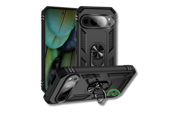 Hoesje voor Google Pixel 9 Zwart ArmorRing Rugged Case