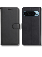 Hoesje Google Pixel 10 Zwart Lederen Look Met Pasjeshouder & Magnetische Sluiting