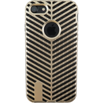 iPhone 8 Striped Bumper Hoesje 2 in 1 Goud