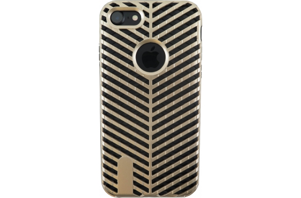 iPhone 7 Striped Bumper Hoesje 2 in 1 Goud