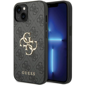 iPhone 15 Hardcase | Guess Gouden Logo | Backcover Grijs