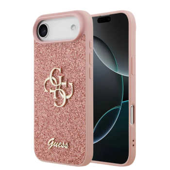 Luxe Protectcase voor iPhone 17 Air – Guess Roze Edition met 4G Logo