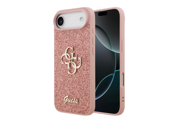 Luxe Protectcase voor iPhone 17 Air – Guess Roze Edition met 4G Logo