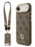 Guess iPhone 17 Air Crossbody Hoesje met Band &ndash; Luxe MagSafe Bescherming in Bruin Design  
