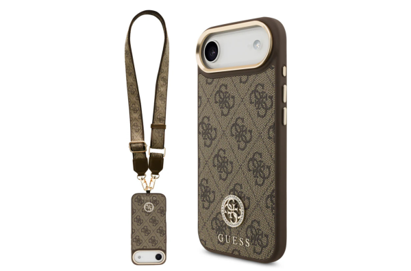 Guess iPhone 17 Air Crossbody Hoesje met Band – Luxe MagSafe Bescherming in Bruin Design  