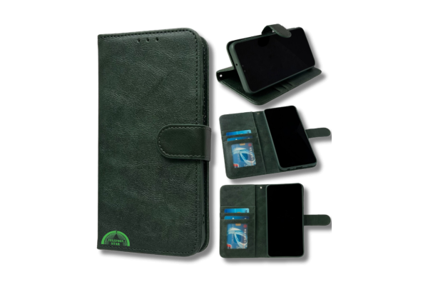 Hoesje voor Samsung A57 Groen Bookcase Magnetisch met Pasjeshouder