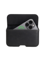 Universeel Telefoonhoesje met Riemclip &ndash; Zwart Leren Hoesje