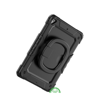 iPad 10.2 (2022) Hoes Hard Kunststof,Siliconen Backcover + Standaard - Zwart