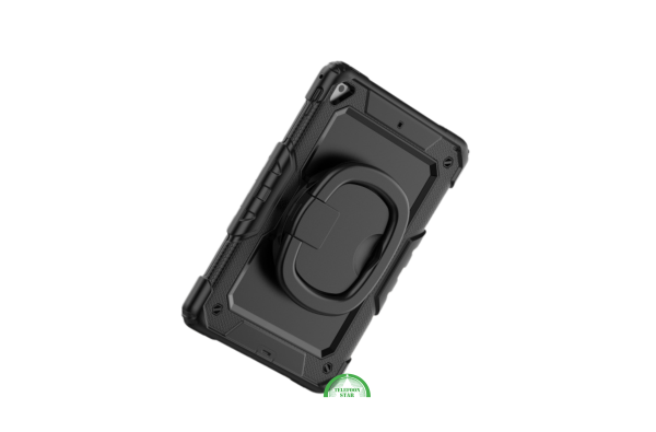 iPad 10.2 (2022) Hoes Hard Kunststof,Siliconen Backcover + Standaard - Zwart