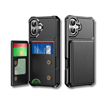 iPhone 16 Rugged Wallet Hoesje met Kaarthouder Duurzame materialen