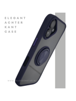 iPhone 16 hoesje blauw transparant met MagSafe ring en schokbestendige bescherming