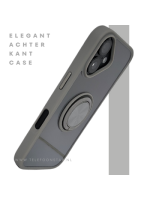 iPhone 16 Plus hoesje grijs transparant met MagSafe ring en valbescherming