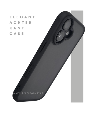 iPhone 16 hoesje mat zwart transparant schokbestendige cover
